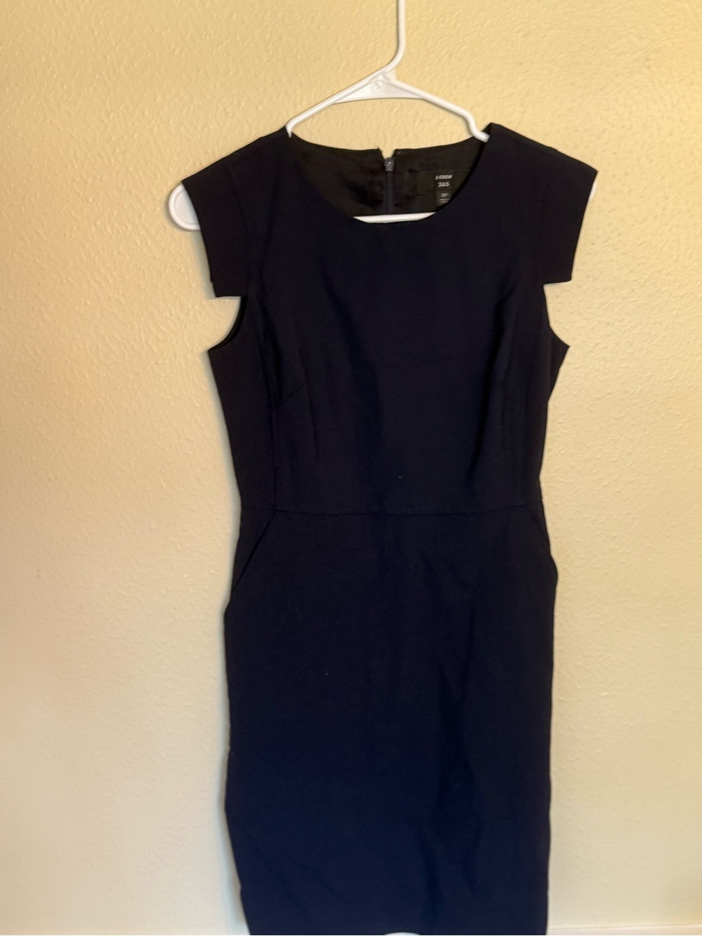 J. Crew navy blue Cap-Sleeve Sheath Dress